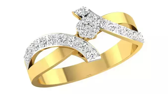 Women Bypass Band Ring 3dm STL OBJ FBX Renders Details 3D print model