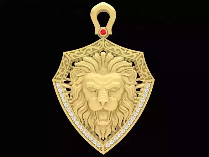 lucky diamond  lion pendant 3620
