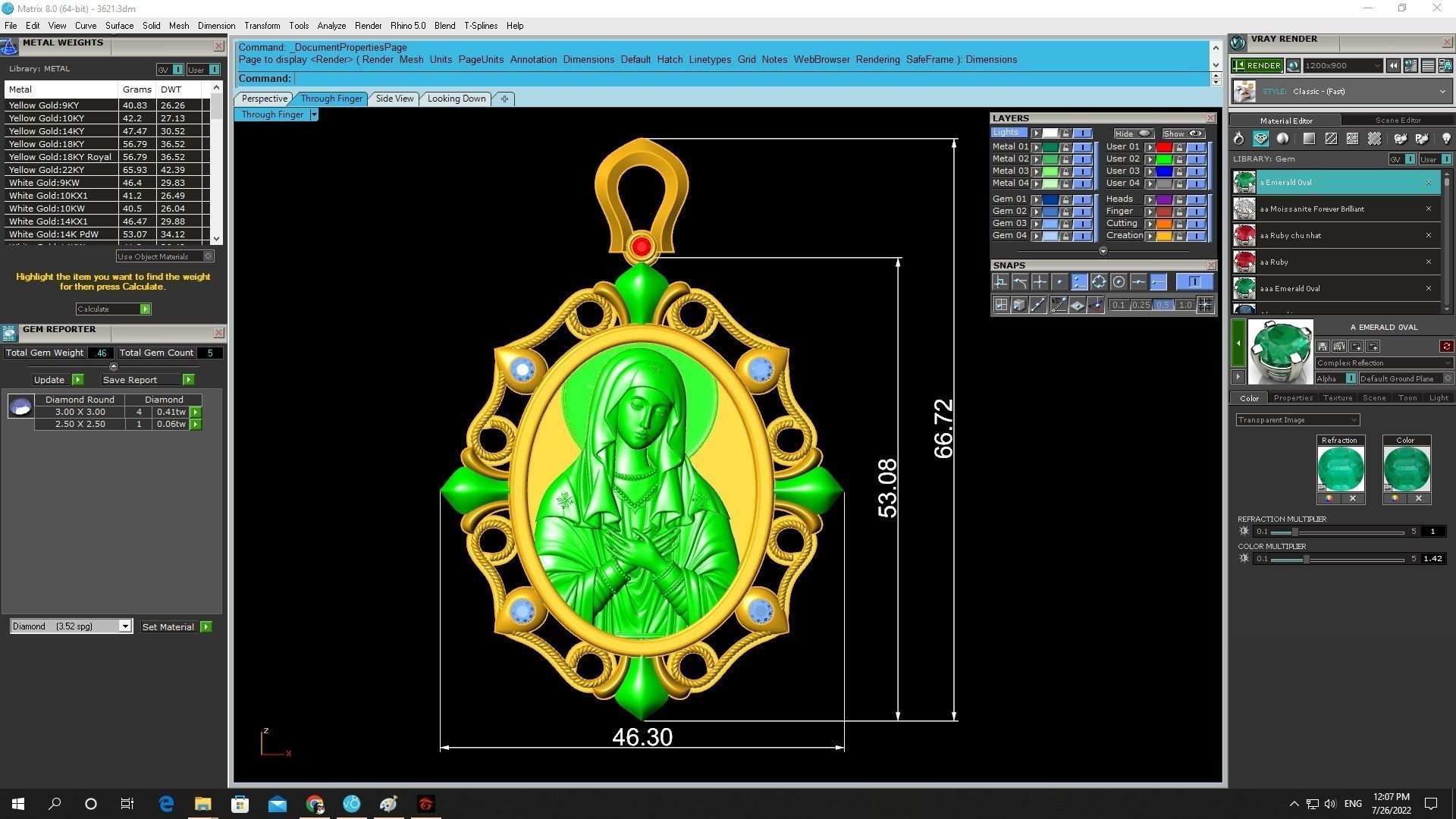 virgin mary pendant 3621 3D print model_2