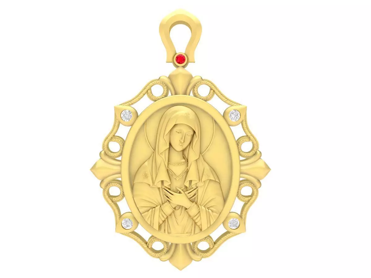 virgin mary pendant 3621 3D print model_0