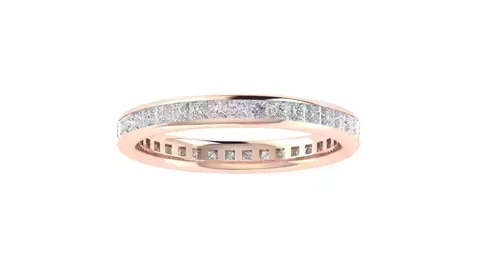 Princess Diamond Eternity Band Ring 3dm STL OBJ FBX Details 3D print model