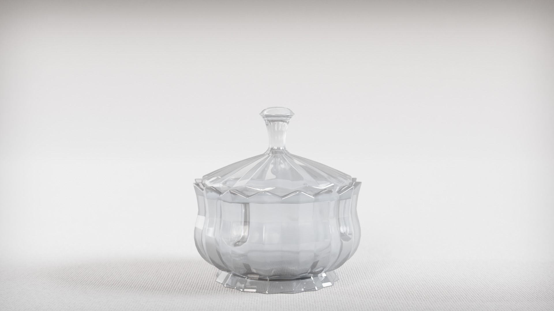 Low-poly Glass Candy Jar  Low-poly 3D model_1