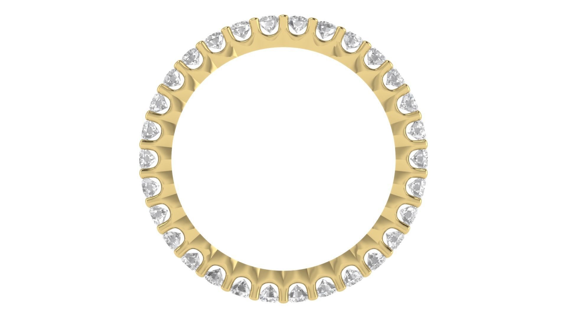 Round Diamond Eternity Band Ring 3dm STL OBJ FBX Renders Details 3D print model_6