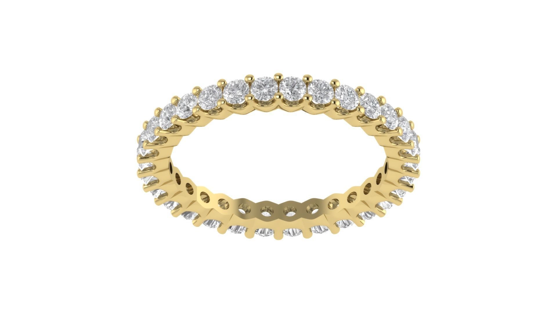 Round Diamond Eternity Band Ring 3dm STL OBJ FBX Renders Details 3D print model_20