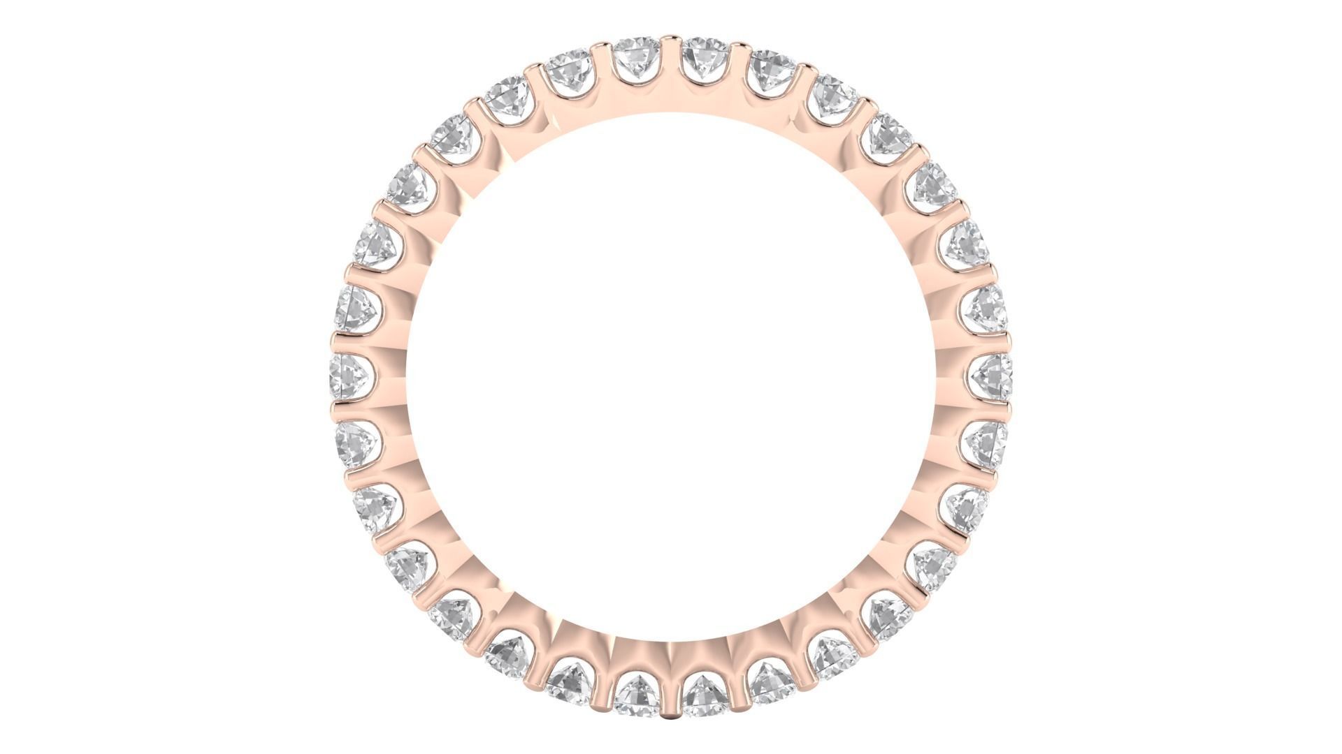 Round Diamond Eternity Band Ring 3dm STL OBJ FBX Renders Details 3D print model_7
