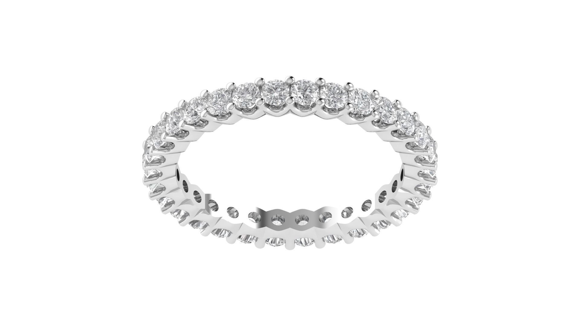 Round Diamond Eternity Band Ring 3dm STL OBJ FBX Renders Details 3D print model_19