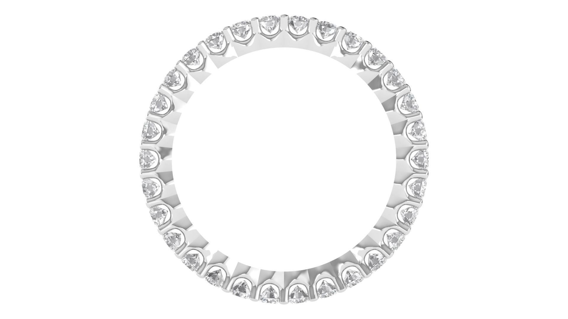 Round Diamond Eternity Band Ring 3dm STL OBJ FBX Renders Details 3D print model_8