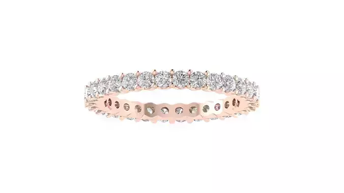 Round Diamond Eternity Band Ring 3dm STL OBJ FBX Renders Details 3D print model