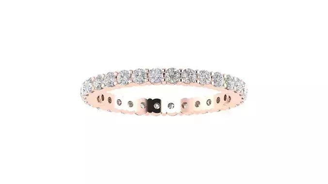 Round Diamond Eternity Band Ring 3dm STL OBJ FBX Renders Details