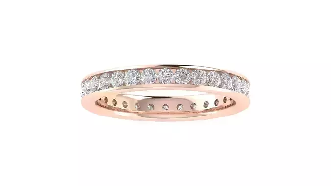 Round Diamond Eternity Band Ring 3dm STL OBJ FBX Renders Details