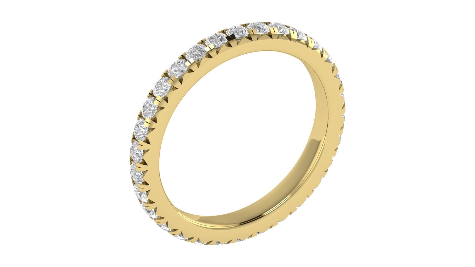  Round Diamond Full Eternity Wedding Band Ring  3D print model_5