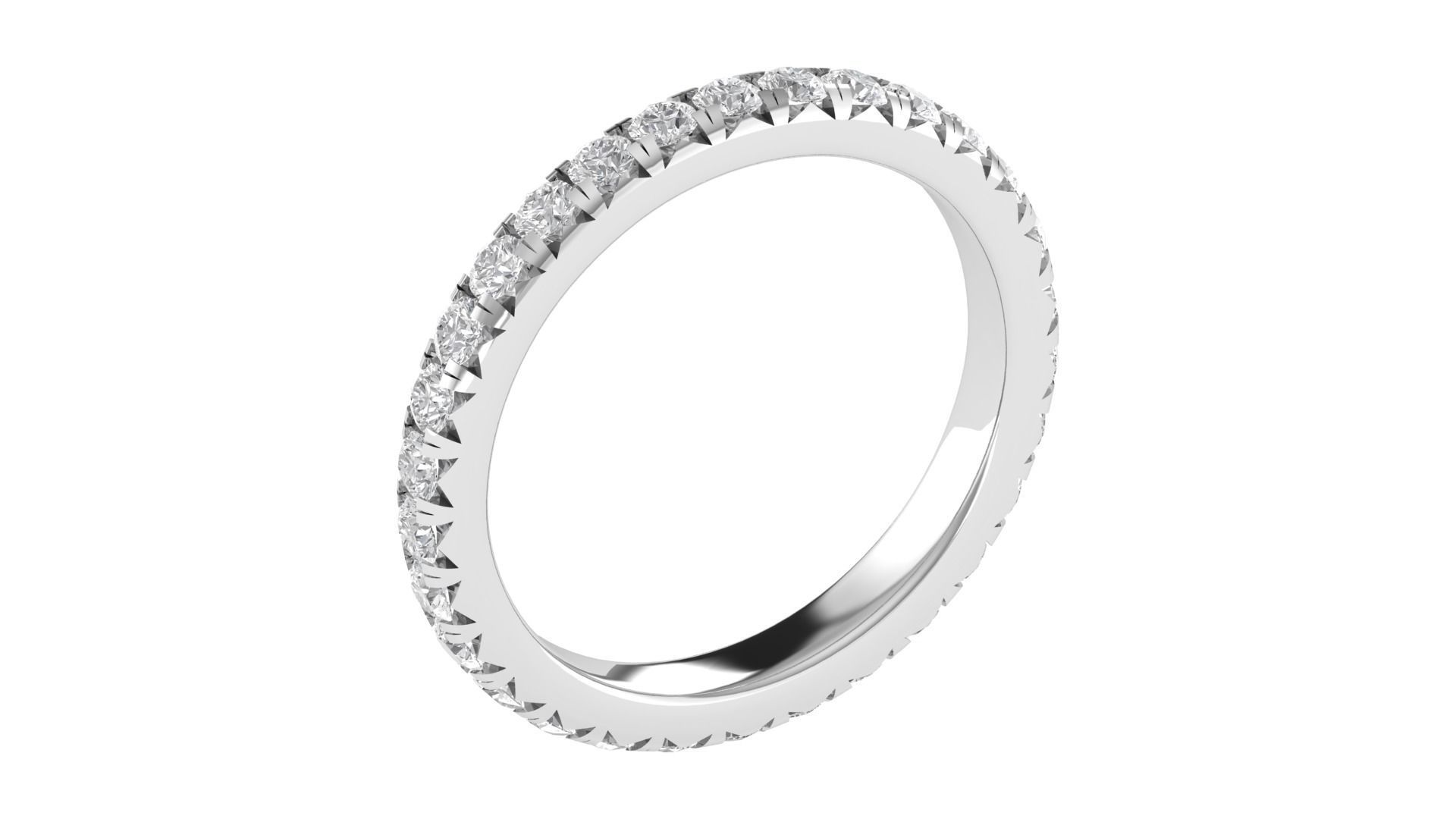  Round Diamond Full Eternity Wedding Band Ring  3D print model_4