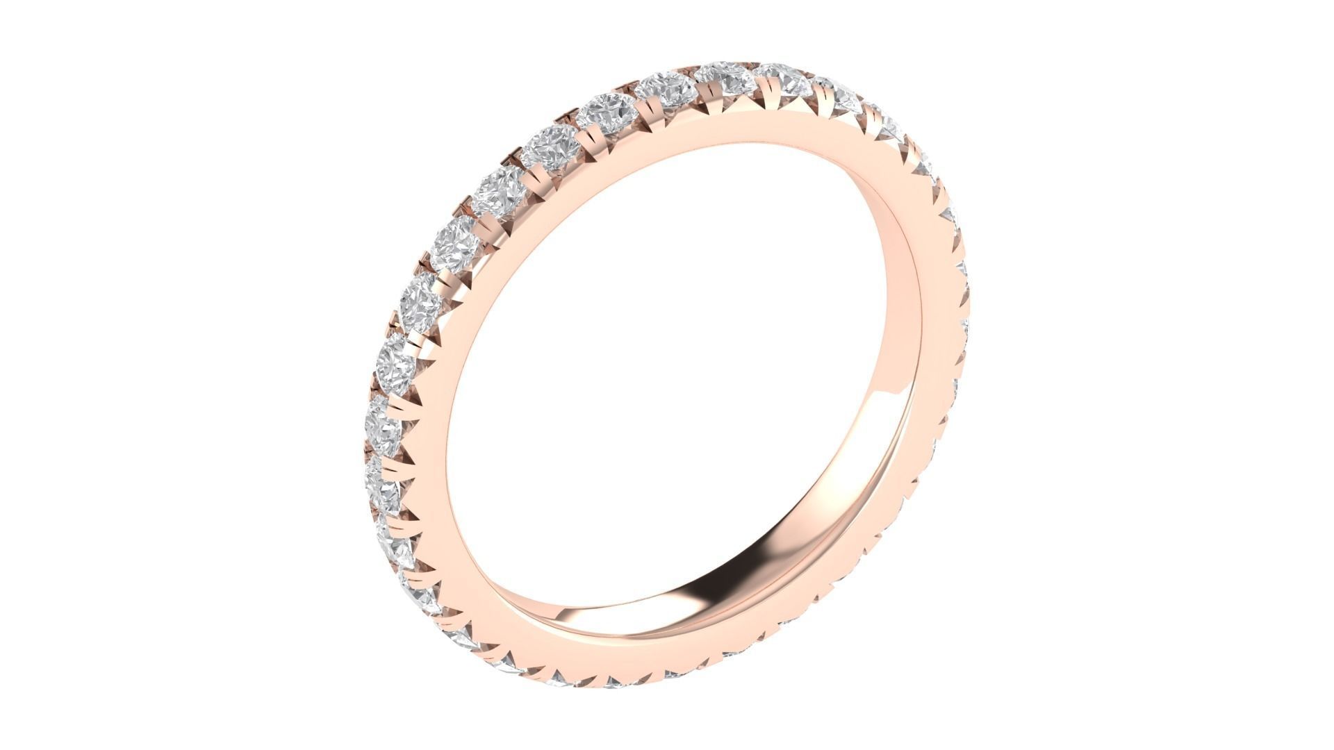  Round Diamond Full Eternity Wedding Band Ring  3D print model_3