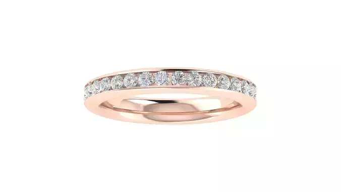 Round Diamond Full Eternity Matching Wedding Band Ring 