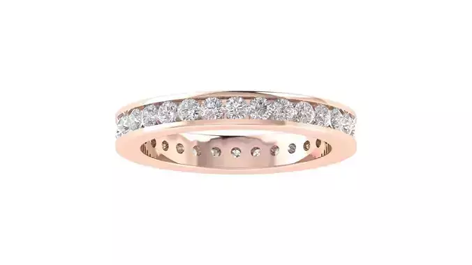 Round Diamond Full Eternity Tiny Band Ring 3dm STL OBJ Renders
