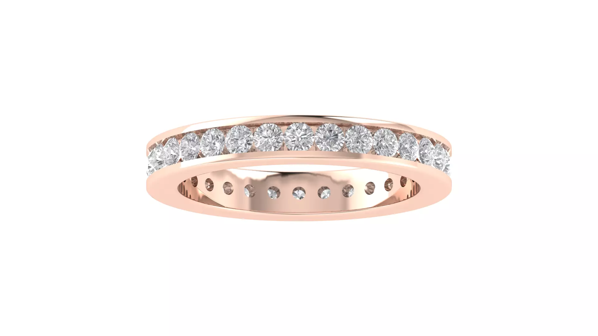 Round Diamond Full Eternity Tiny Band Ring 3dm STL OBJ Renders 3D print model