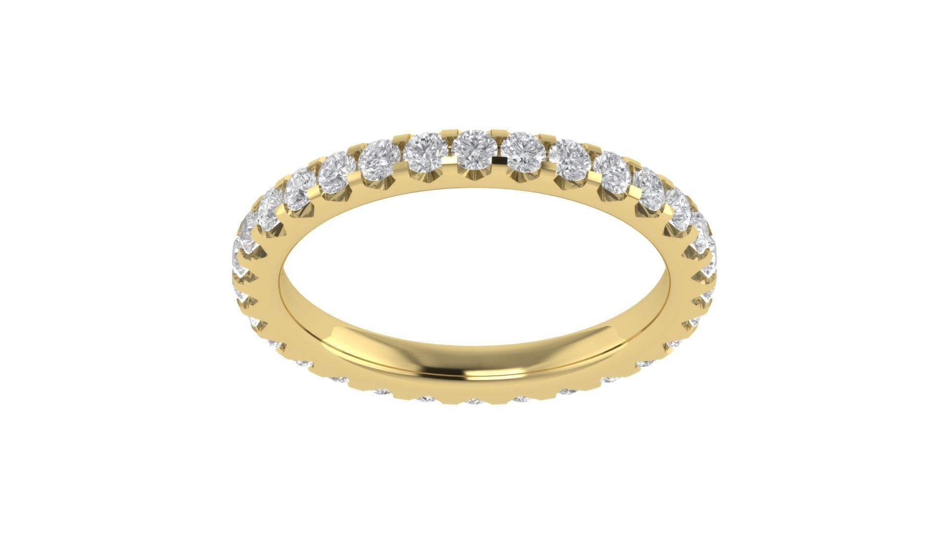 Round Diamond Full Eternity Minimalist Wedding Band Ring 3D print model_20