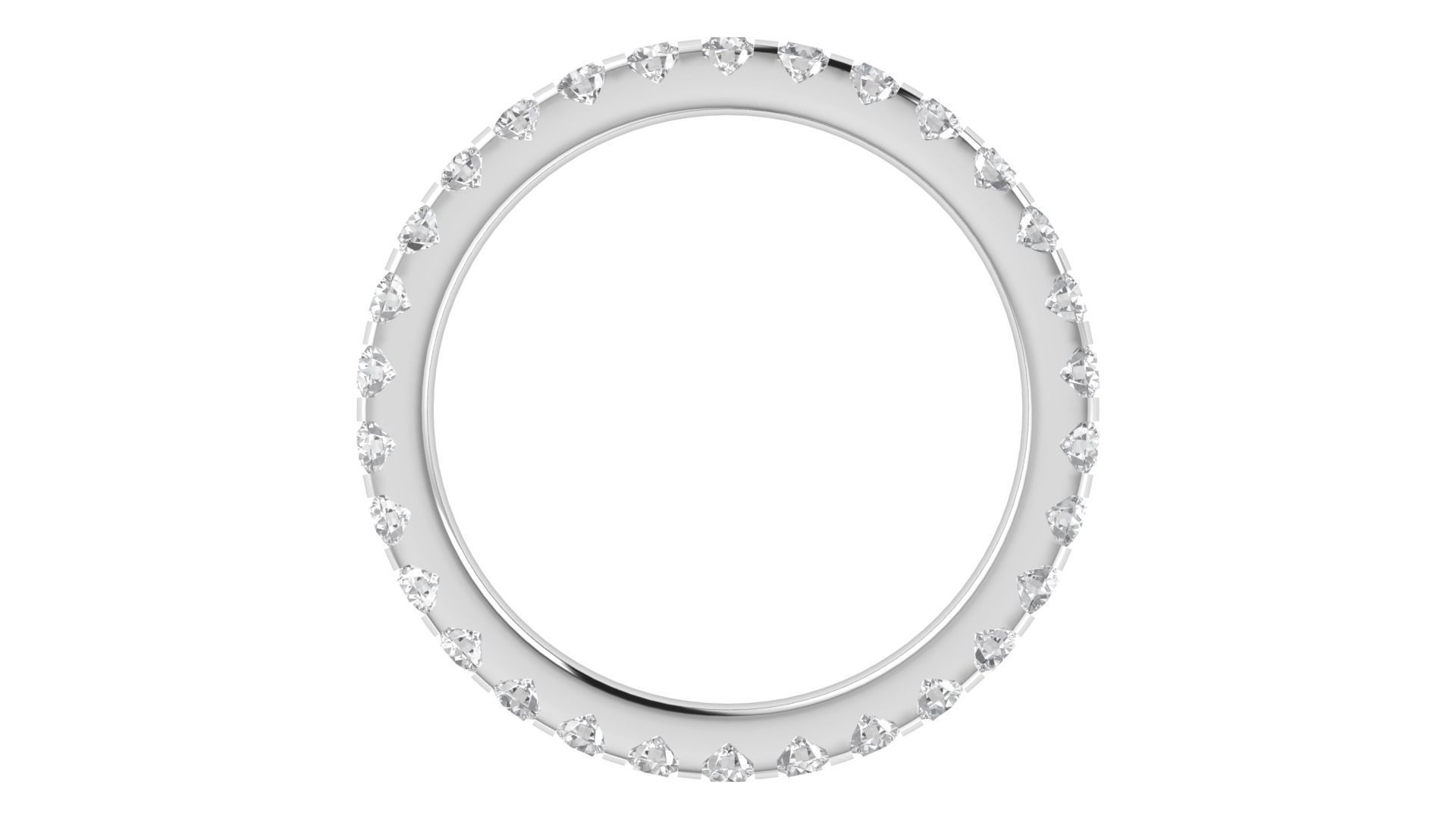 Round Diamond Full Eternity Minimalist Wedding Band Ring 3D print model_7