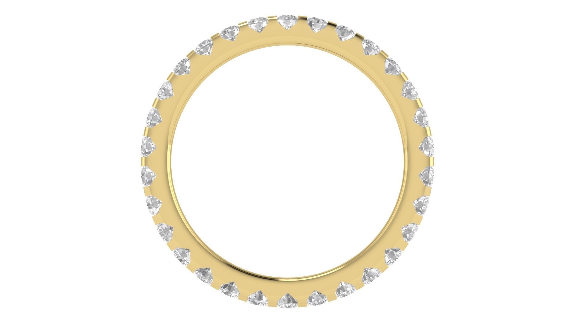 Round Diamond Full Eternity Minimalist Wedding Band Ring 3D print model_8