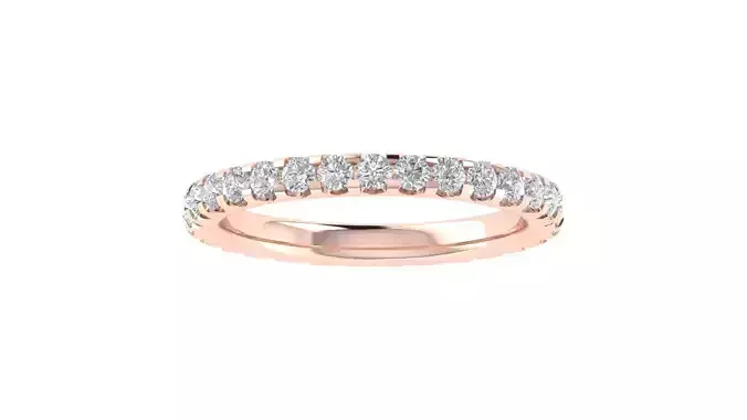 Round Diamond Full Eternity Minimalist Wedding Band Ring