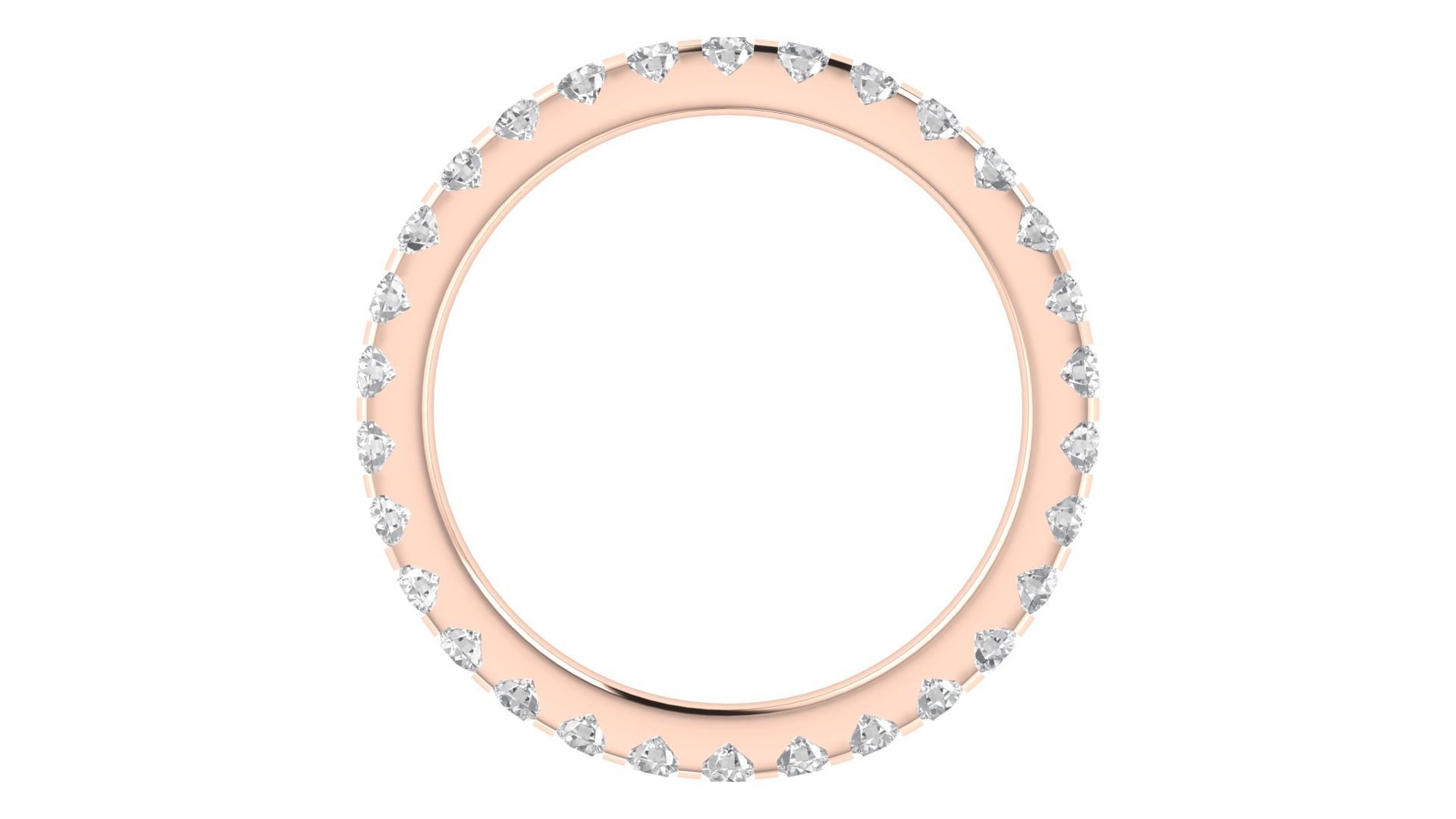 Round Diamond Full Eternity Minimalist Wedding Band Ring 3D print model_6