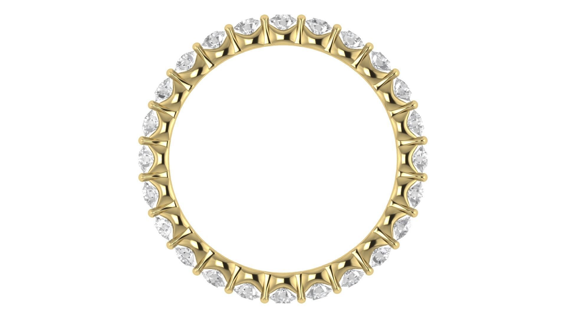 Round Diamond Eternity Band Ring 3dm STL OBJ FBX Renders Details 3D print model_8