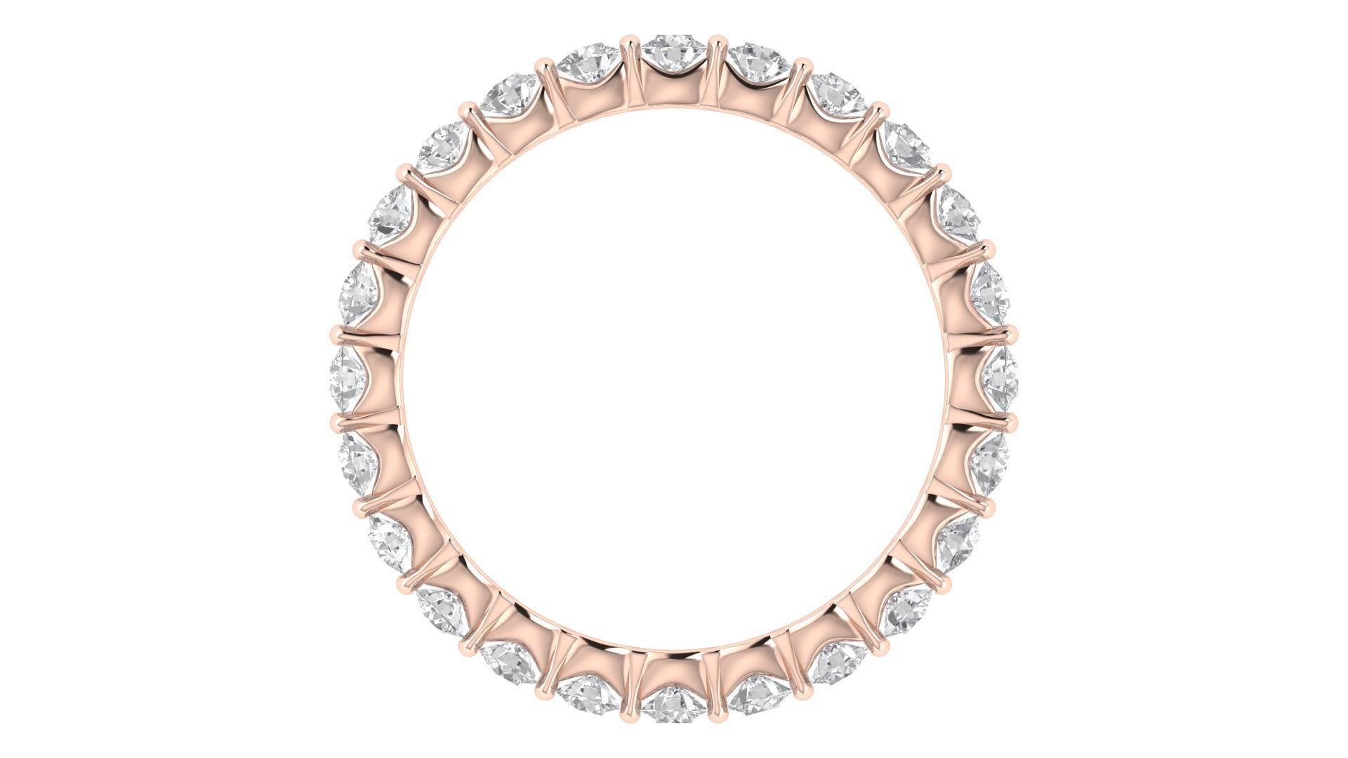 Round Diamond Eternity Band Ring 3dm STL OBJ FBX Renders Details 3D print model_7