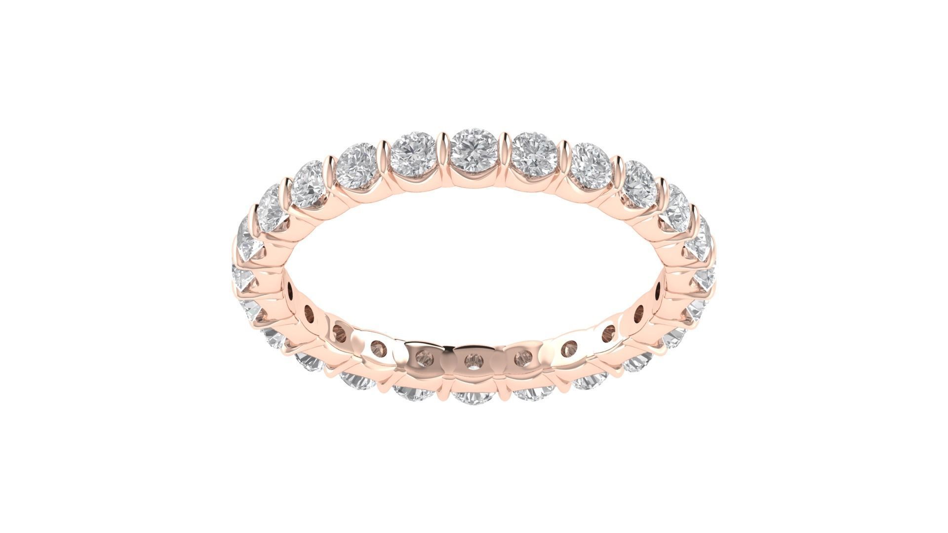 Round Diamond Eternity Band Ring 3dm STL OBJ FBX Renders Details 3D print model_20