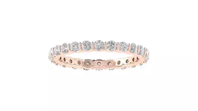 Round Diamond Eternity Band Ring 3dm STL OBJ FBX Renders Details 3D print model