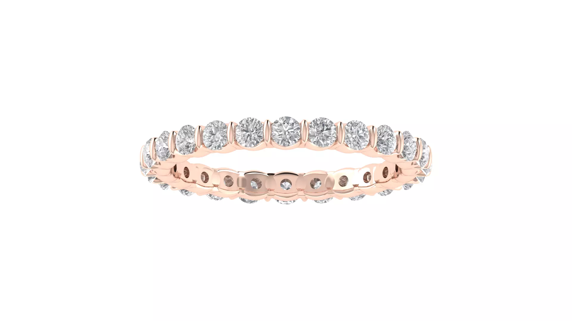 Round Diamond Eternity Band Ring 3dm STL OBJ FBX Renders Details 3D print model_0