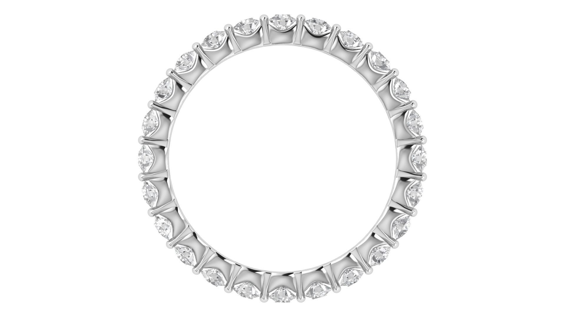 Round Diamond Eternity Band Ring 3dm STL OBJ FBX Renders Details 3D print model_6