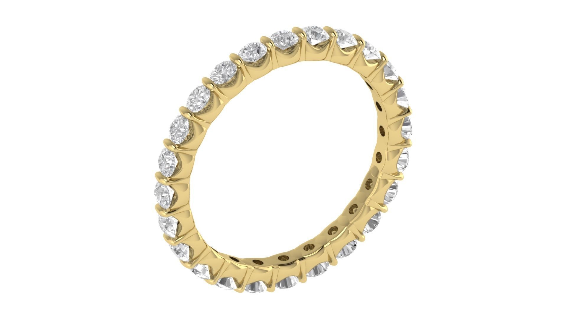 Round Diamond Eternity Band Ring 3dm STL OBJ FBX Renders Details 3D print model_5