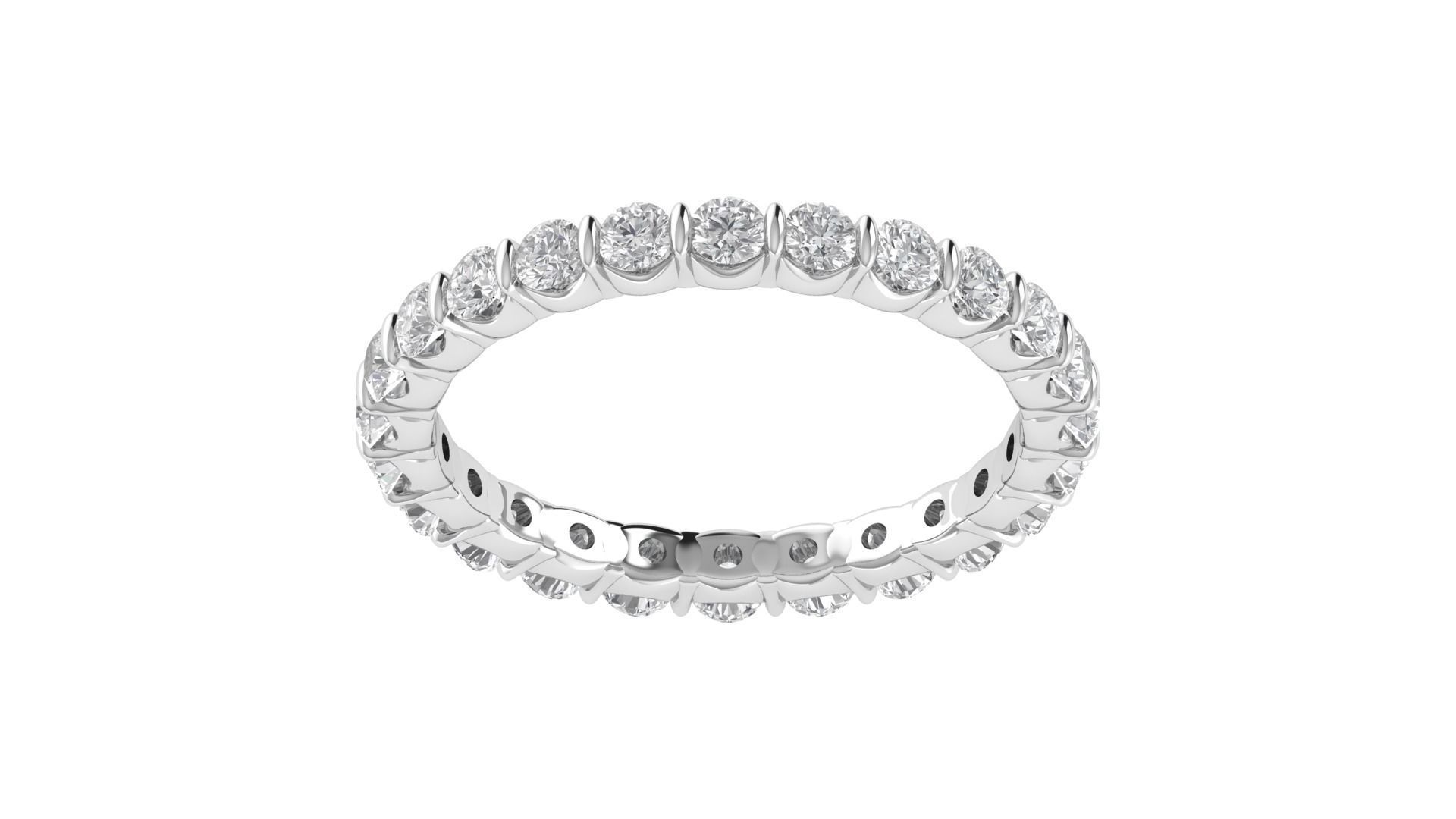 Round Diamond Eternity Band Ring 3dm STL OBJ FBX Renders Details 3D print model_19