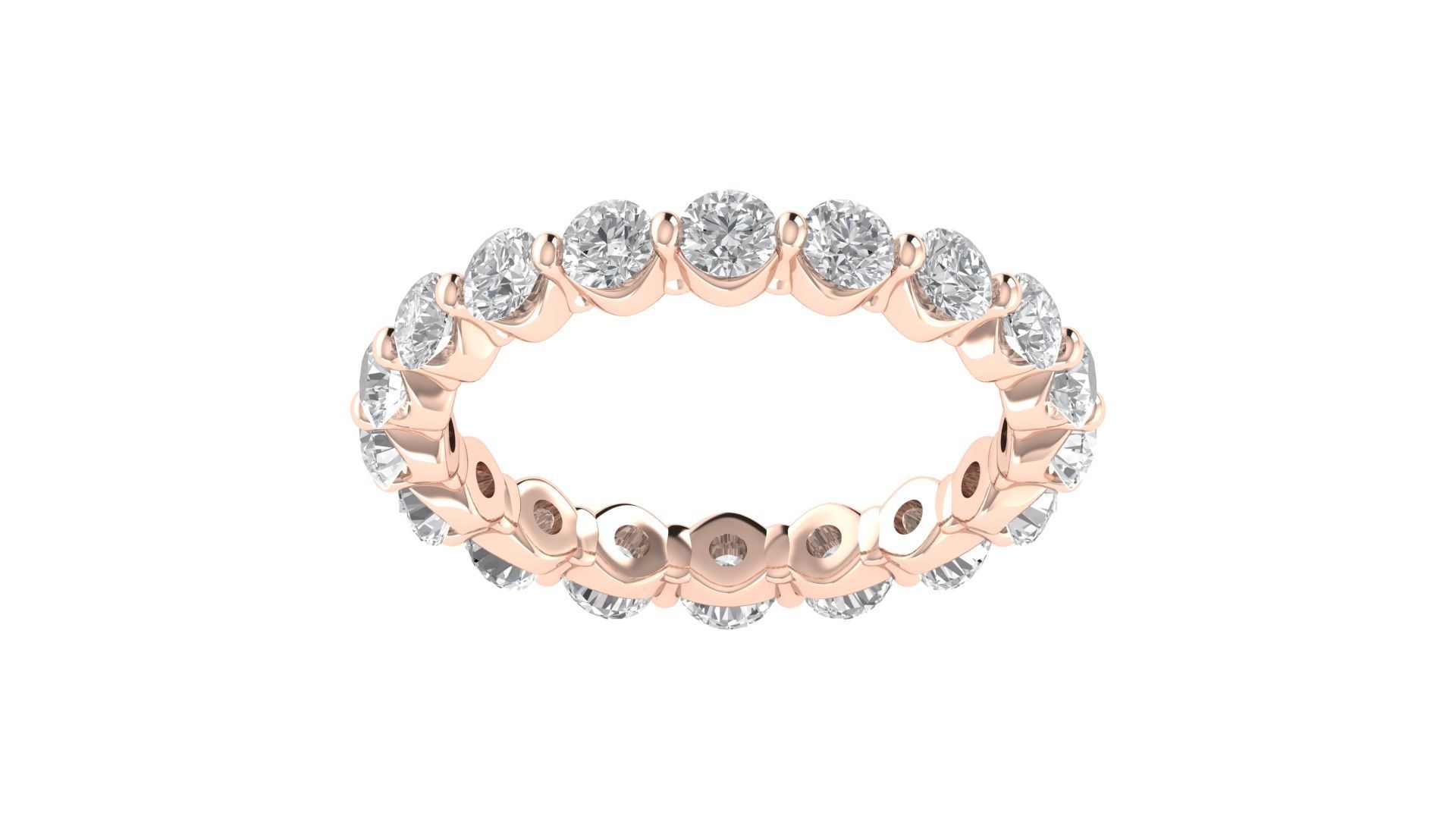 Round Diamond Eternity Band Ring 3dm STL OBJ FBX Renders Details 3D print model_19