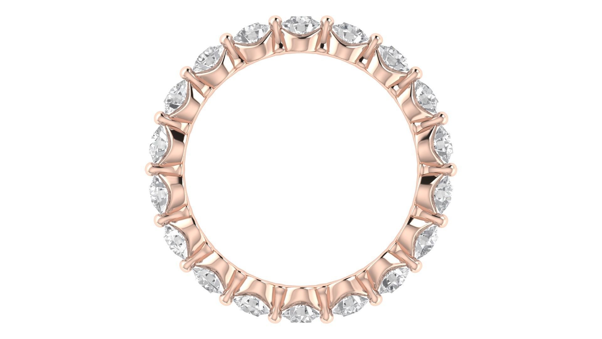 Round Diamond Eternity Band Ring 3dm STL OBJ FBX Renders Details 3D print model_8