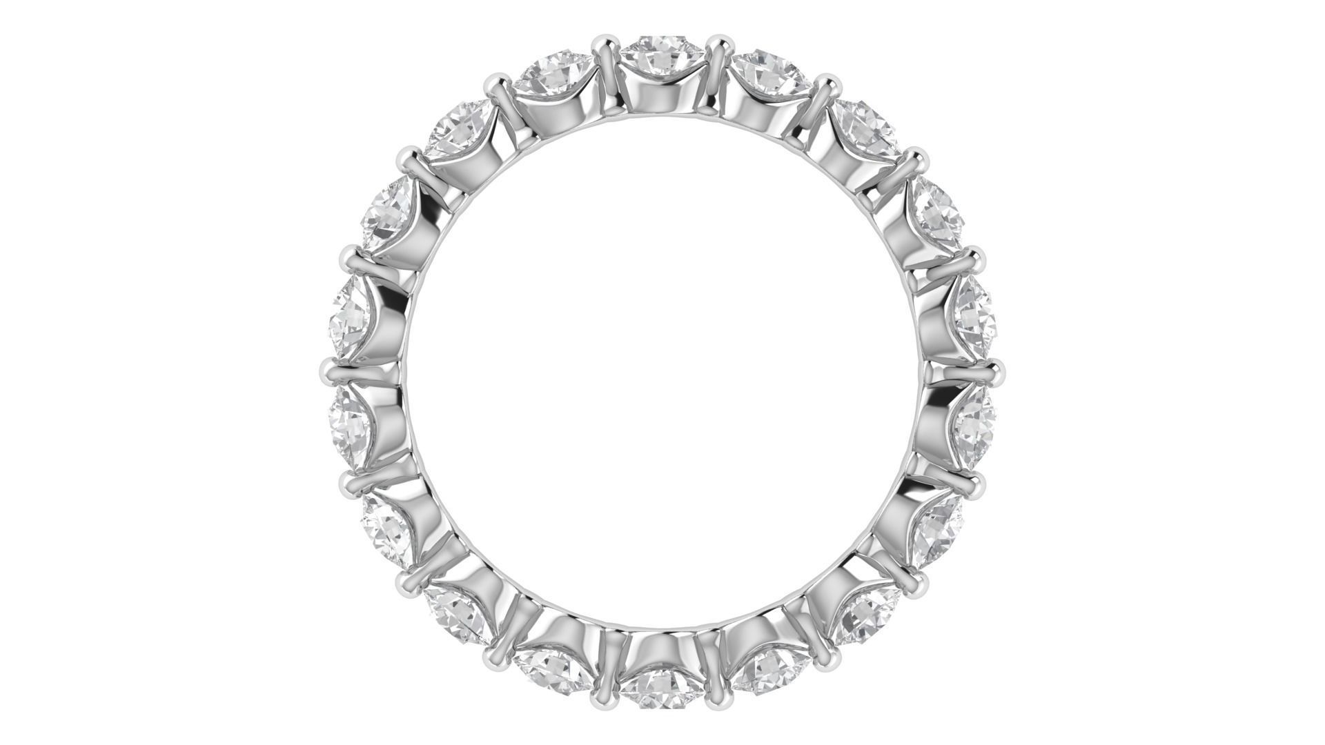 Round Diamond Eternity Band Ring 3dm STL OBJ FBX Renders Details 3D print model_7