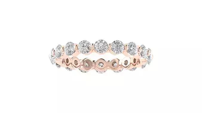 Round Diamond Eternity Band Ring 3dm STL OBJ FBX Renders Details 3D print model