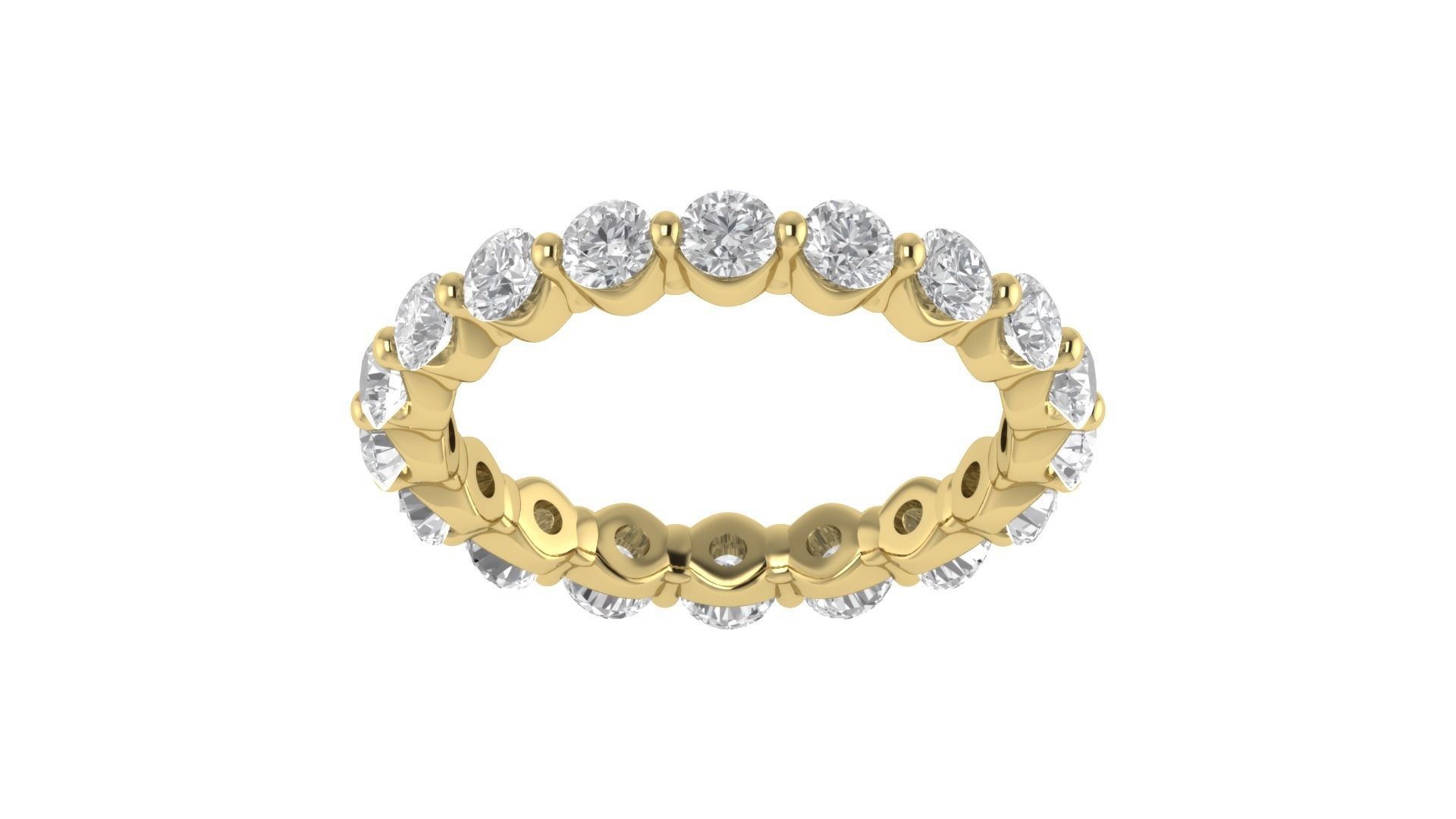 Round Diamond Eternity Band Ring 3dm STL OBJ FBX Renders Details 3D print model_20