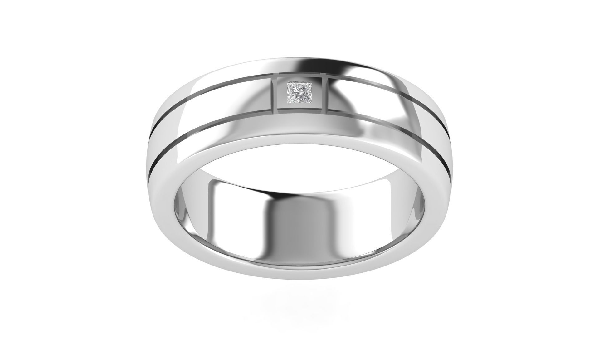 Plain Wedding Band Ring 3dm STL OBJ FBX Renders Details 3D print model_19