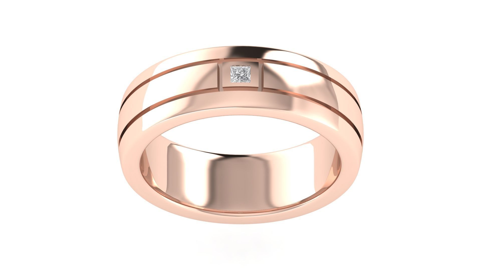 Plain Wedding Band Ring 3dm STL OBJ FBX Renders Details 3D print model_18