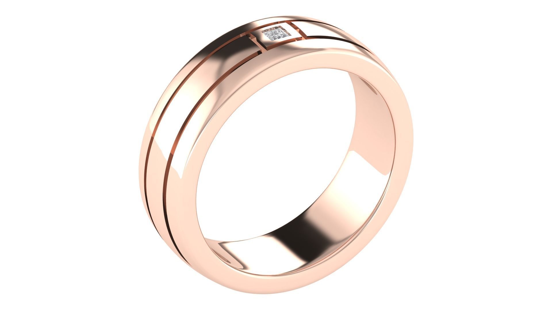 Plain Wedding Band Ring 3dm STL OBJ FBX Renders Details 3D print model_3