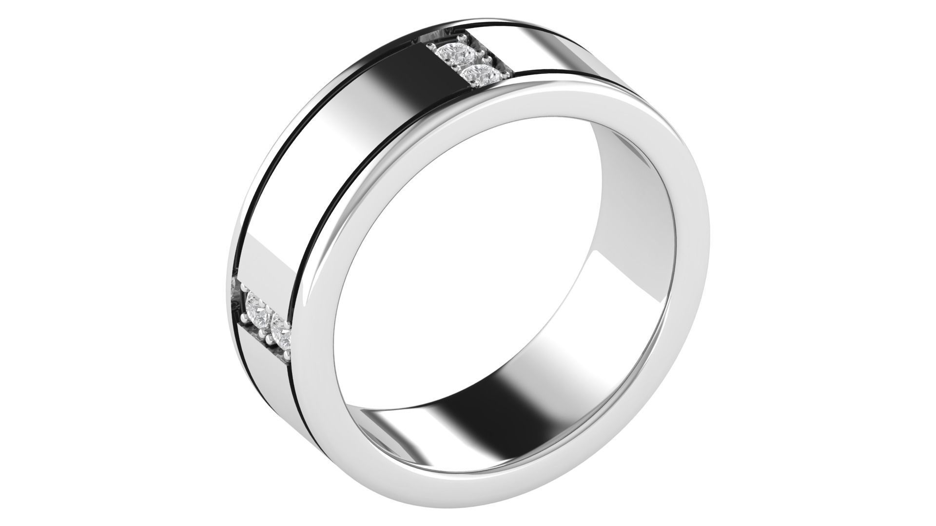 Band Ring 3dm STL OBJ FBX Renders Details 3D print model_4