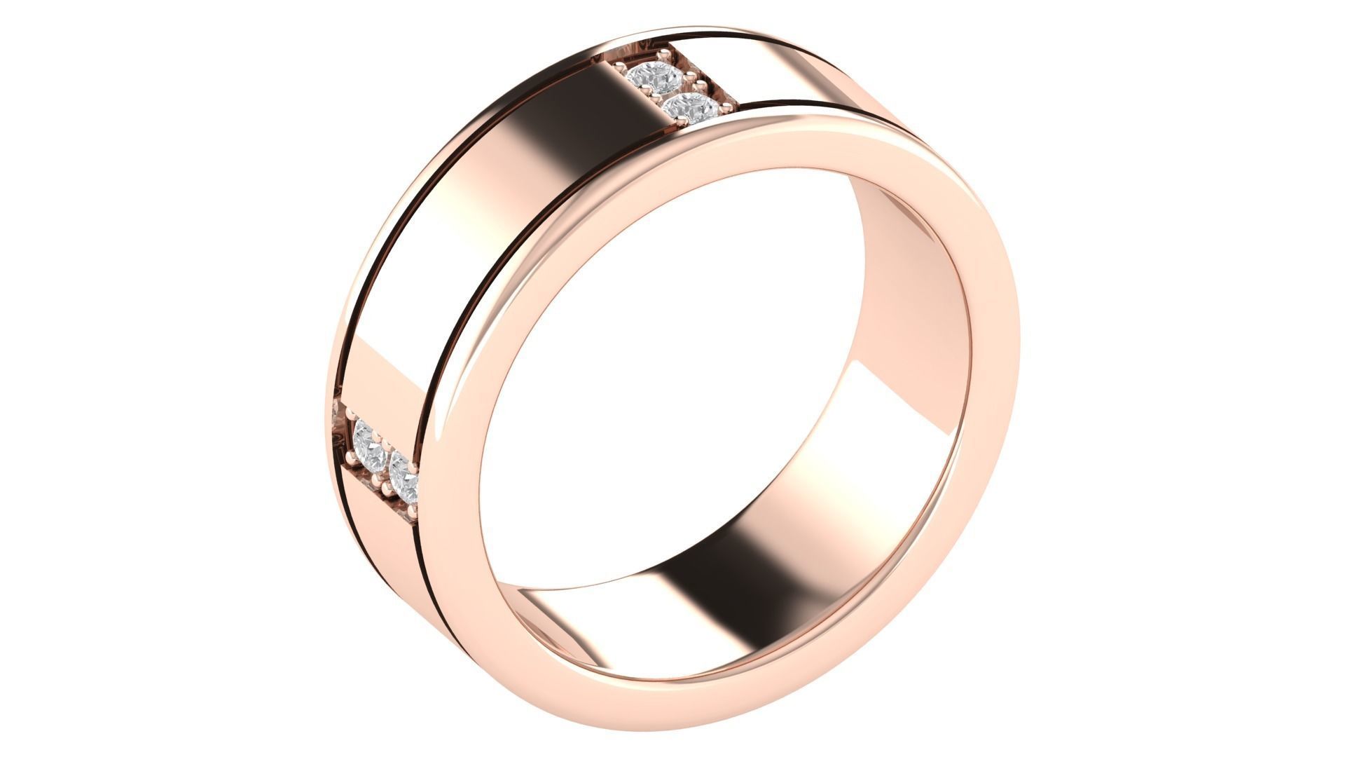 Band Ring 3dm STL OBJ FBX Renders Details 3D print model_3