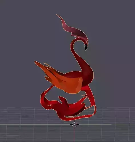 SUZAKU swan Low-poly 3D model