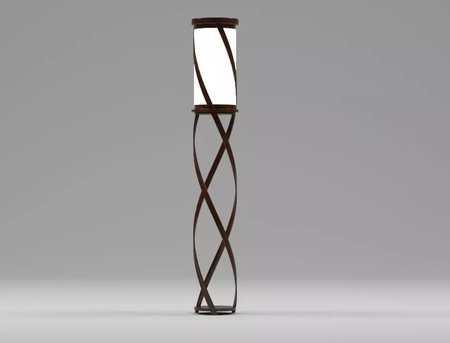 Main Bamboo Floor Lamp 3D model Low-poly 3D model