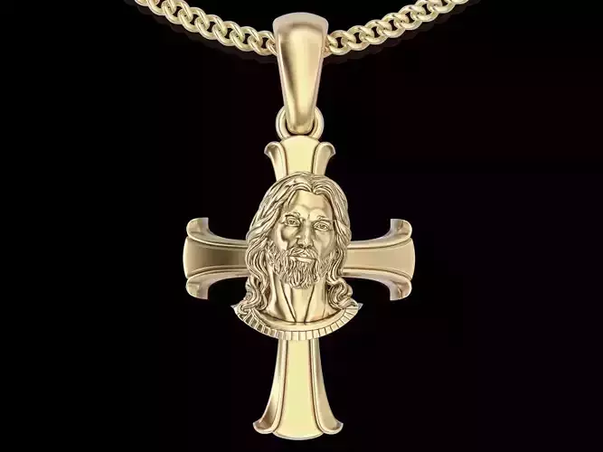Jesus cross ring sterling gold printable jewelry 3D model
