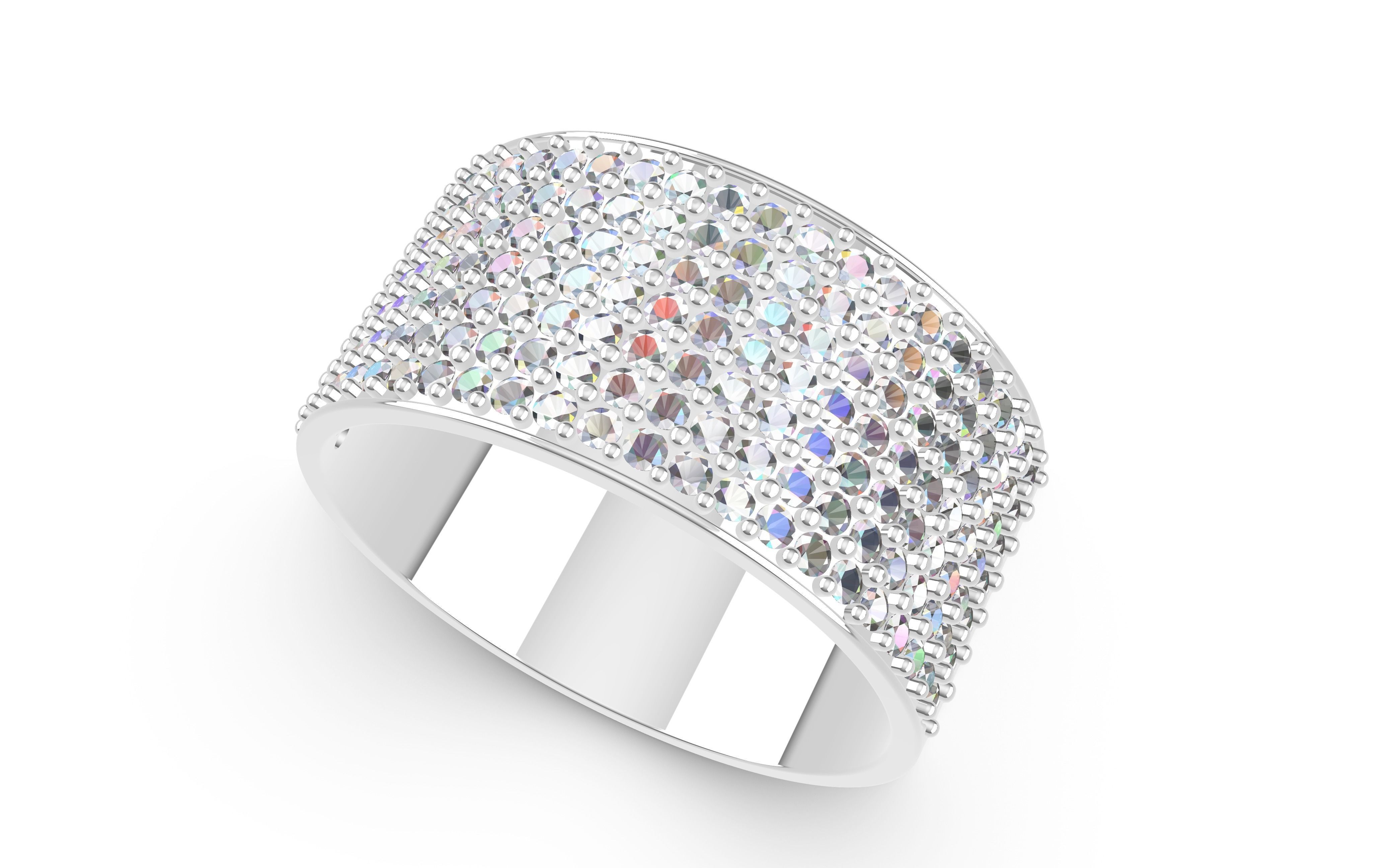 7 Rows Mens ring  3D print model_3