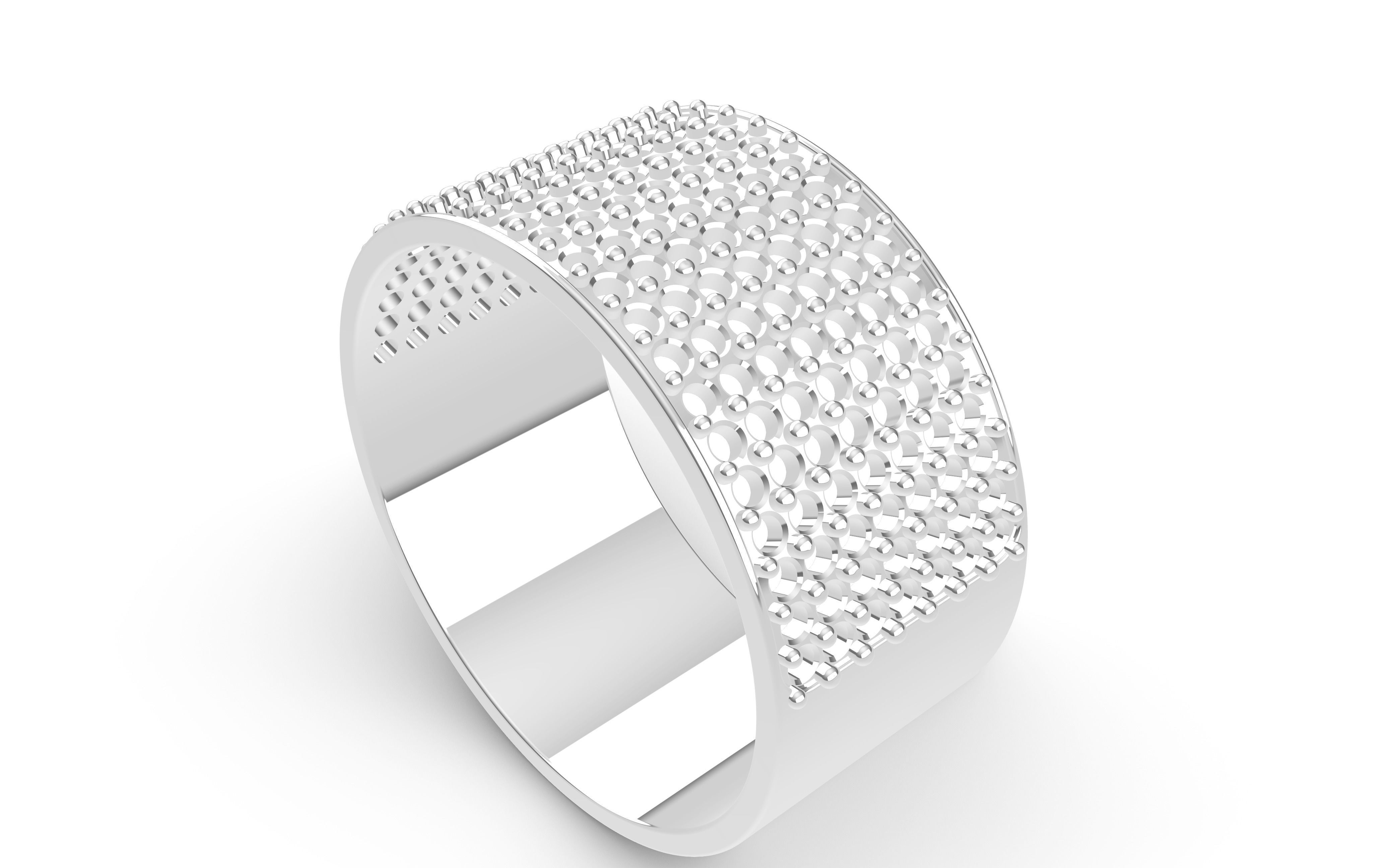7 Rows Mens ring  3D print model_4