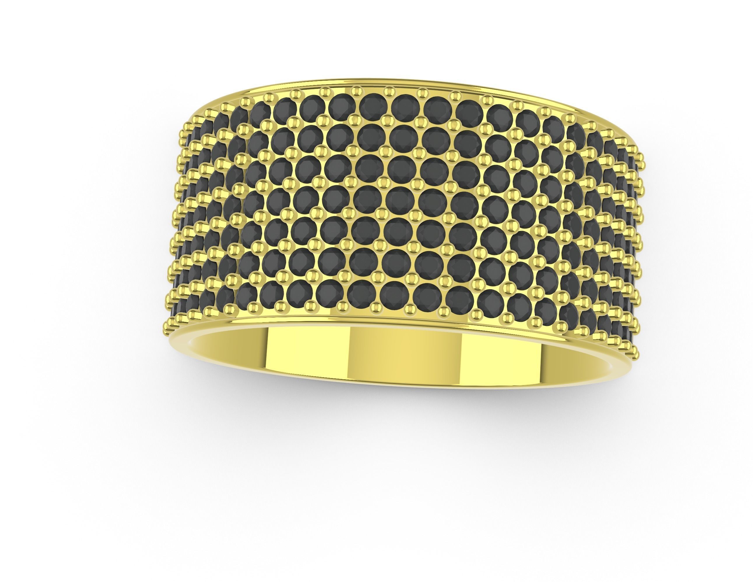 7 Rows Mens ring  3D print model_1