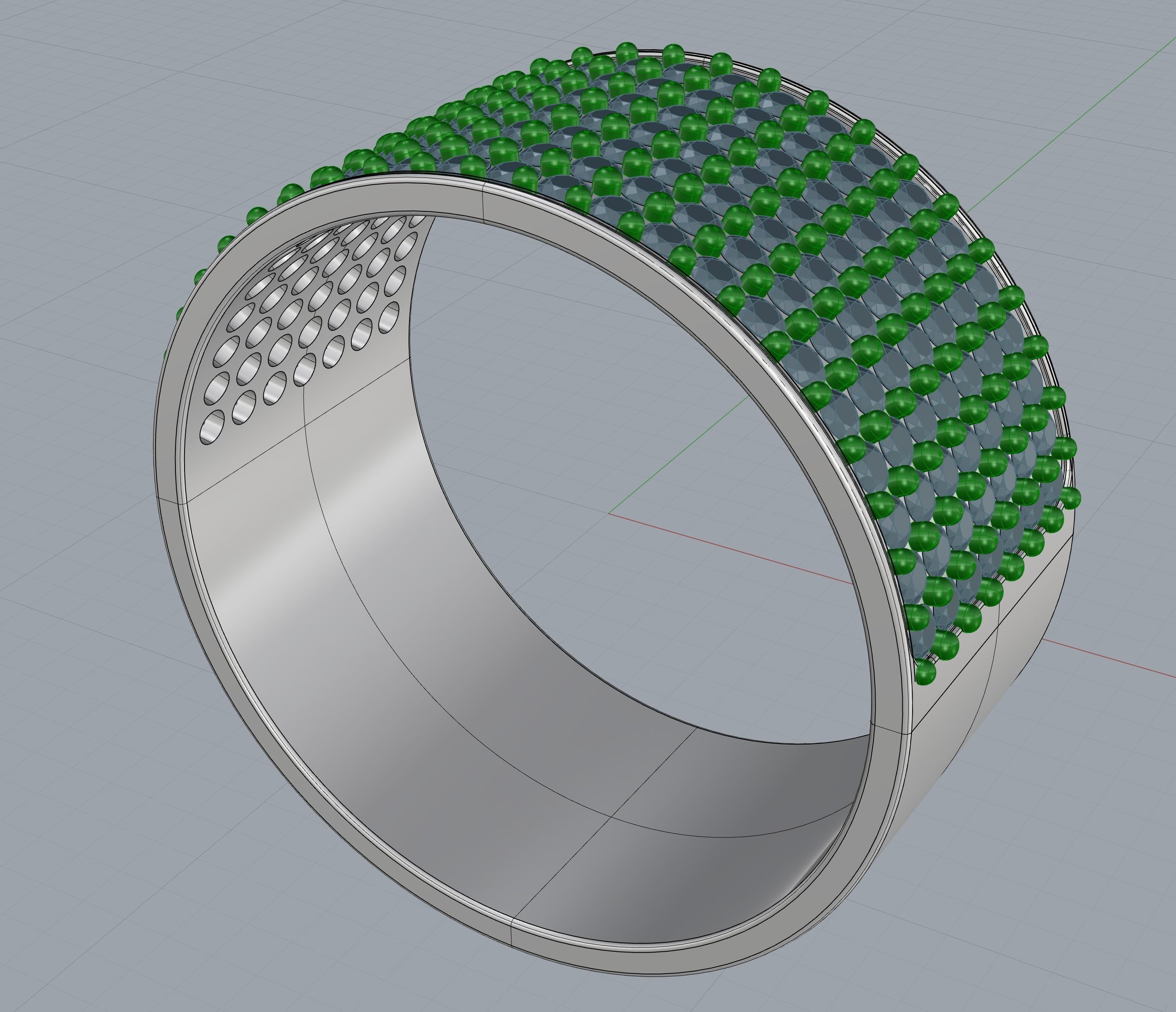 7 Rows Mens ring  3D print model_2